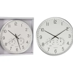 Horloge murale 3 cadrans aluminium | Heure, température, hygrométrie* Hot