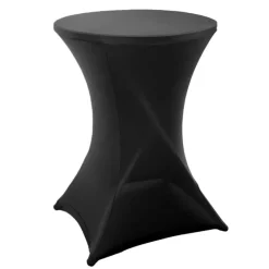 Housse table bar noire diamètre 80cm stretch* Discount