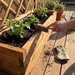 Jardinière bois autoclave classe 3 avec treillis 90x31x140cm* Hot