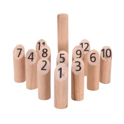 Jeu de Mölkky en Bois - Quilles Numérotées + Sac en Coton* Clearance