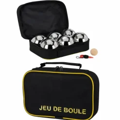 Jeu de pétanque 6 boules acier – Set complet avec but et sac*