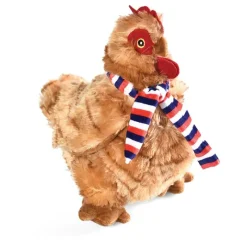 Jouet pour chien en forme de poule avec écharpe - Gris ou Marron* Hot