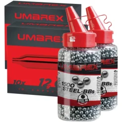 Kit 2 biberons 1500 billes CO² BBs 4,5mm + 2x10 cartouches*UMAREX