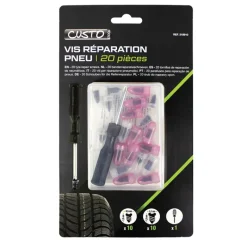 Kit de Réparation Pneu 20 Pièces - Vis et Tournevis Inclus* Discount