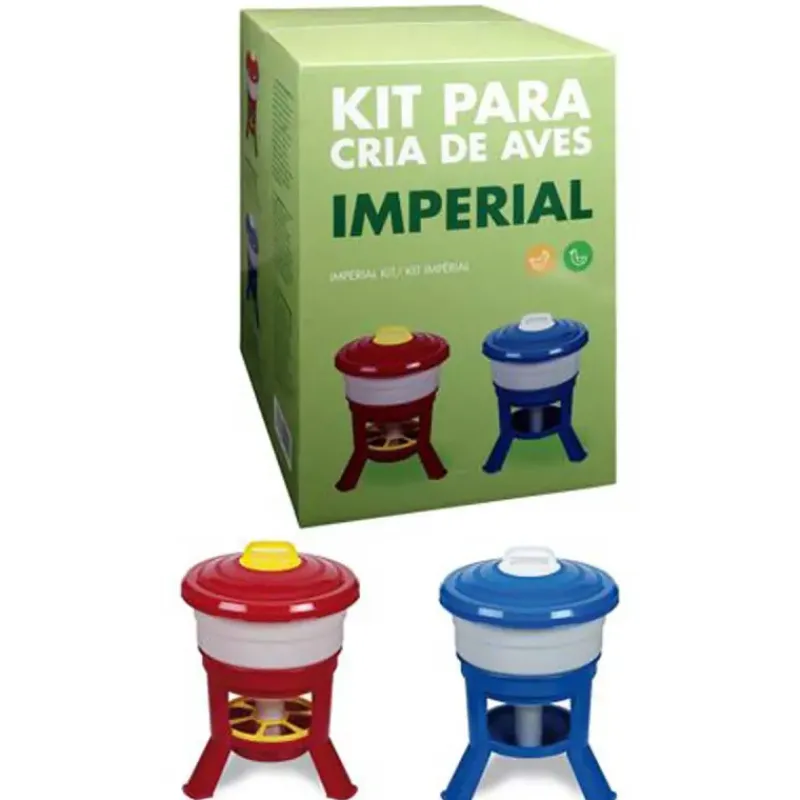 Kit Impérial Mangeoire & Abreuvoir 30L pour Volailles - Bleu/Rouge/Blanc*GAUN Outlet