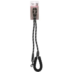 Laisse pour chien en nylon réfléchissante noire - 120 cm*