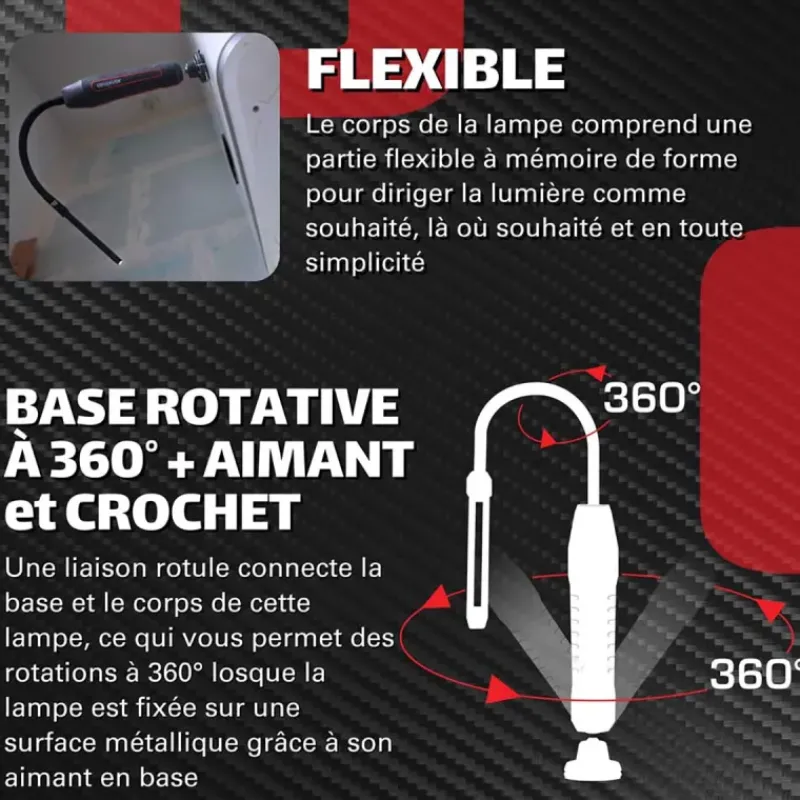 Lampe d'inspection LED flexible OBSERVER - 600 Lumens - USB-C - IP54*Observer Tools Sale