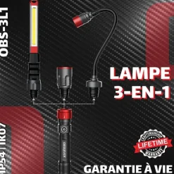Lampe 3-en-1 OBSERVER - Torche, Barre d'Inspection & Tête Flexible 1000 Lumens*Observer Tools Online