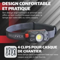 Lampe frontale OBSERVER - 450 Lumens - Rechargeable USB-C - Étanche IP67*Observer Tools Hot