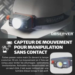 Lampe frontale OBSERVER - 450 Lumens - Rechargeable USB-C - Étanche IP67*Observer Tools Hot
