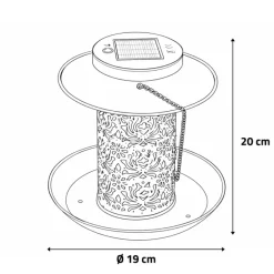 Lanterne solaire et mangeoire Ø 19 x 20 cm* Hot