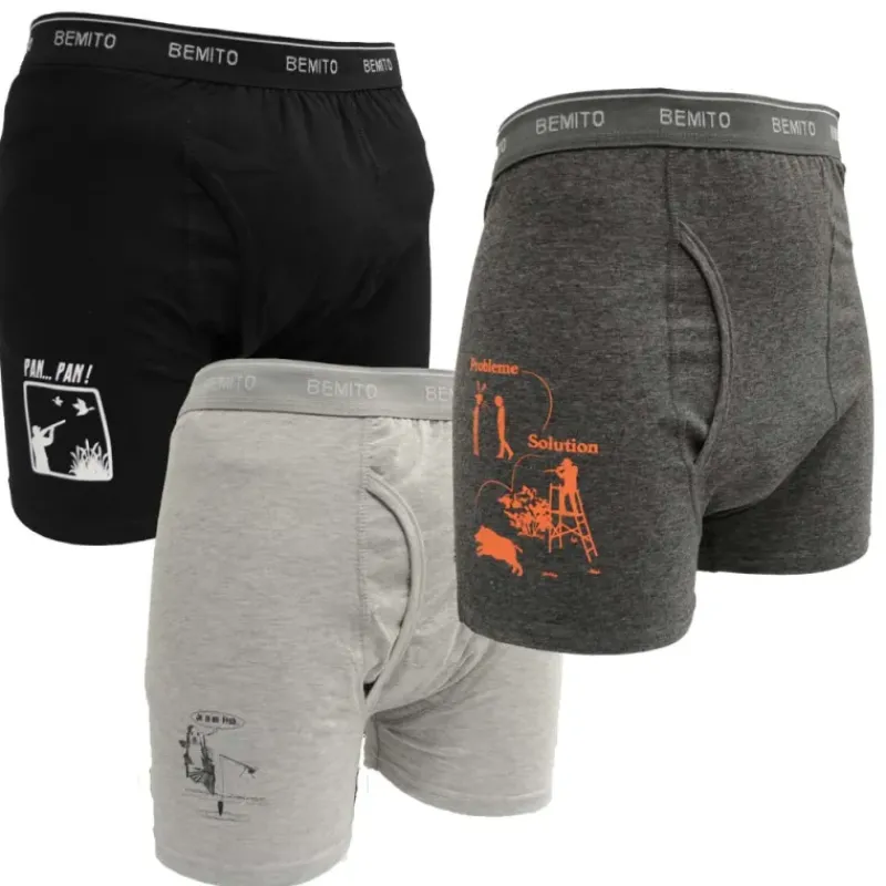 Lot 3 boxers humour ceinture élastique coton doublé M à 3XL*Bartavel Outlet