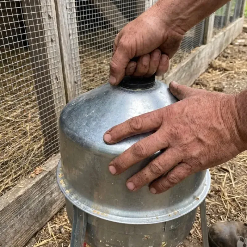 Lot de 5 Abreuvoirs poules et volailles métal galvanisé 30 L sur pieds* Clearance