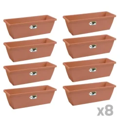 Lot de 8 Balconnières Elho® 70x16cm en terre cuite* New