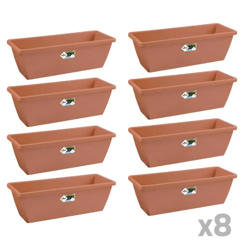 Lot de 8 Balconnières Elho® 70x16cm en terre cuite* New