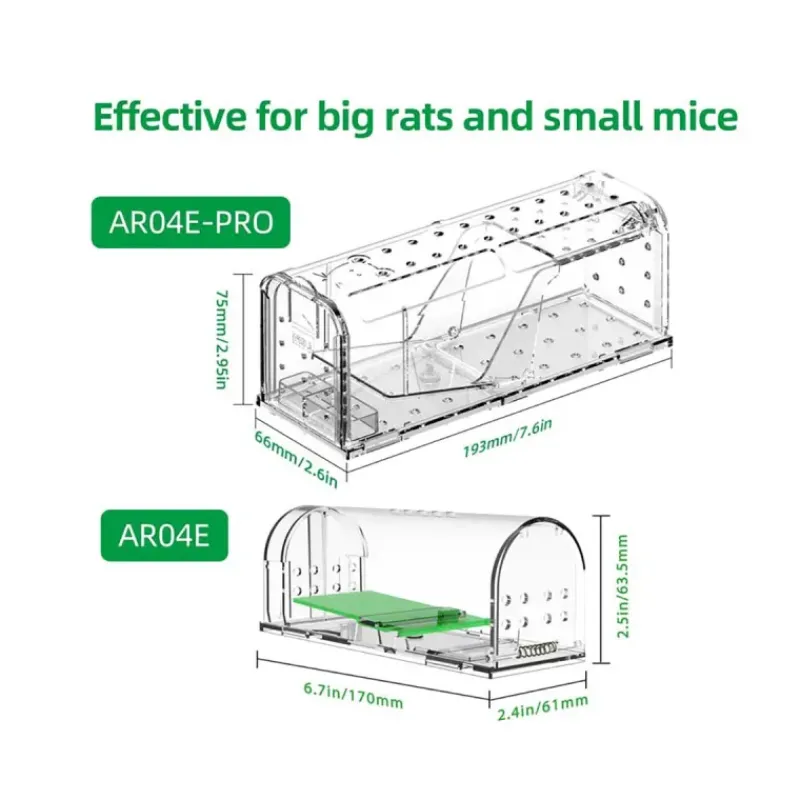 Lot de 2 cages à souris en plastique résistantes avec aération*