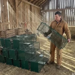 Lot de 10 Cages Renard à Appât robuste en maille carrée 13kg 140x30x35cm* Clearance