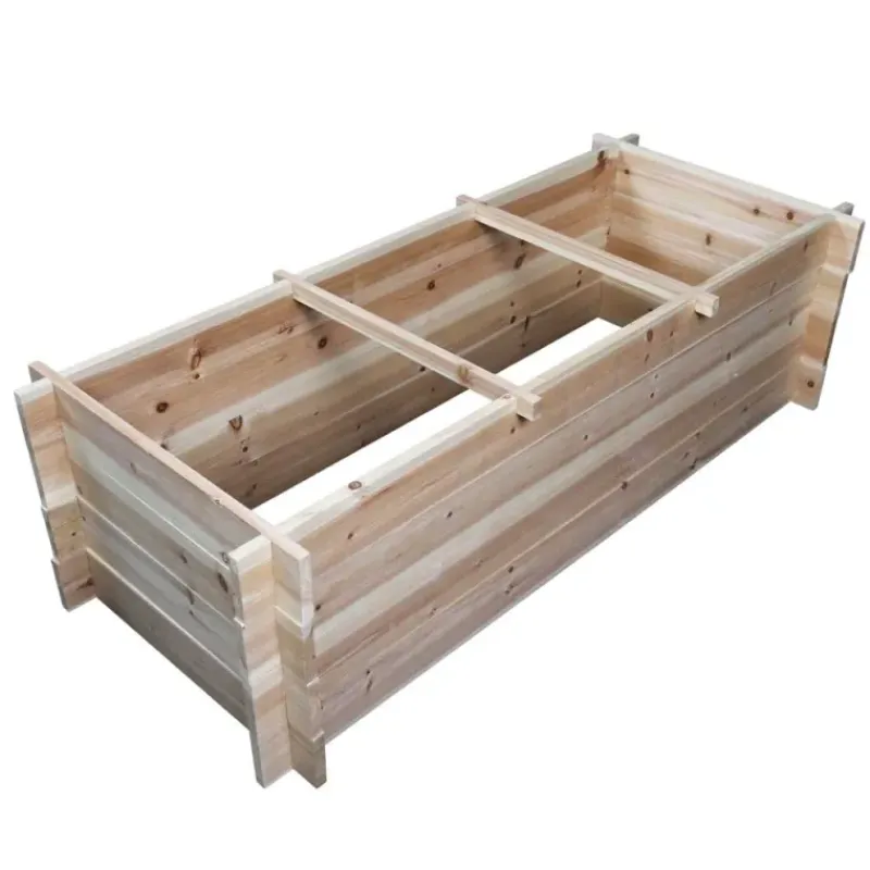 Lot de 3 carrés potager bois de sapin avec géotextile* Best