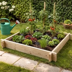 Lot de 3 carrés potager bois de sapin avec géotextile* Best