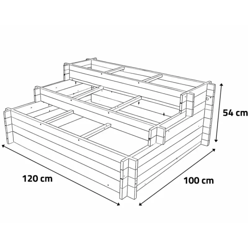 Lot de 3 carrés potager bois de sapin avec géotextile* Best