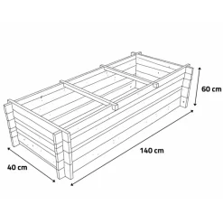 Lot de 3 carrés potager bois de sapin avec géotextile* Best