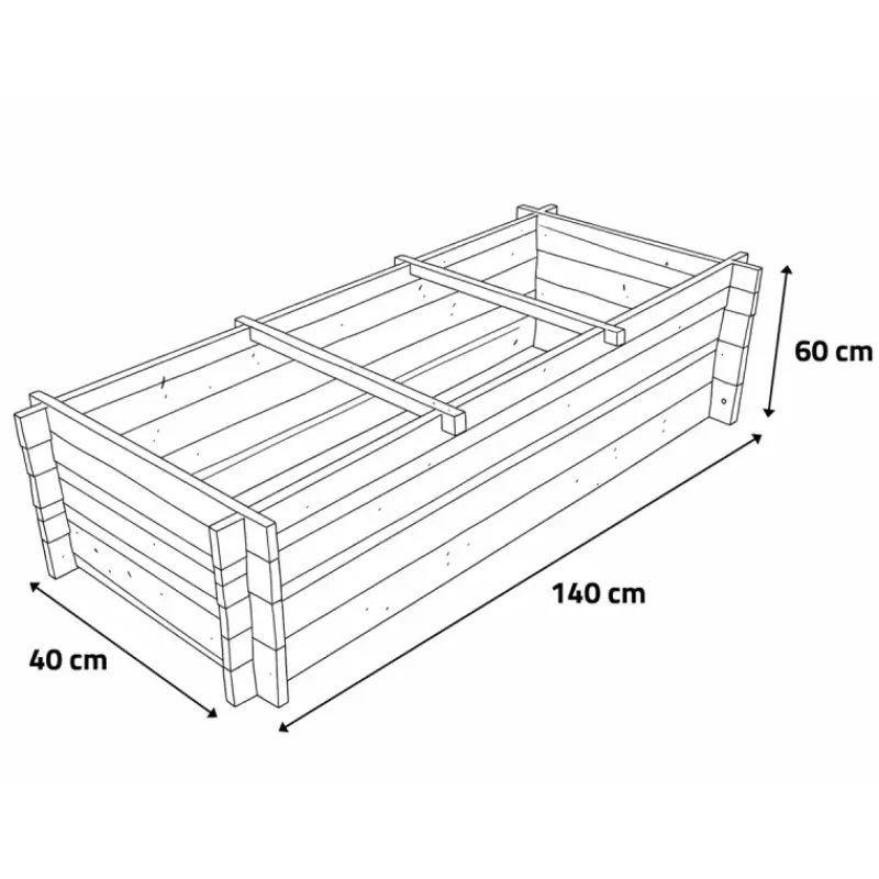 Lot de 3 carrés potager bois de sapin avec géotextile* Best
