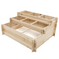 Lot de 3 carrés potager bois de sapin avec géotextile* Best
