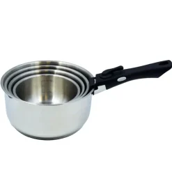 Lot de 4 casseroles inox à manche amovible 14/16/18/20 cm*Baumalu Online