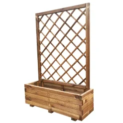 Lot de 2 Jardinières avec treillis en bois autoclave* New