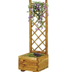 Lot de 2 Jardinières avec treillis en bois autoclave* New