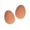 Lot de 2 oeufs factices caoutchouc brun*Olba