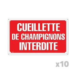 Lot de 10 Panneaux CUEILLETTE CHAMPIGNONS Akilux 26x20cm*
