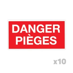 Lot de 10 Panneaux DANGER PIÈGES Akilux 26x20cm lot de 10*