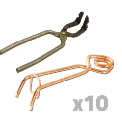 Lot de 10 pièges à taupes Putange traditionnels en acier cuivré + pince* Discount