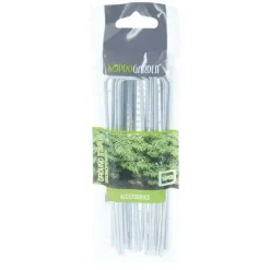 Lot de 10 piquets de fixation 14 cm - Métal galvanisé résistant*Progarden Clearance