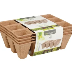 Lot de 4 plaques biodégradables 12 alvéoles pour semis*Progarden