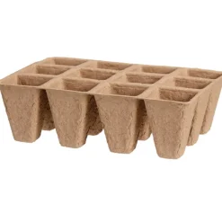 Lot de 4 plaques biodégradables 12 alvéoles pour semis*Progarden
