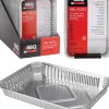 Lot de 4 plateaux en aluminium pour barbecue - 32x23x4 cm* Sale