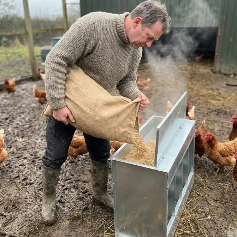 Mangeoire 20 kg 4 compartiments métal 46 x 17 x 40 cm* Clearance