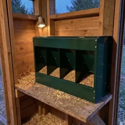 Mangeoire 20 kg 4 compartiments thermolaqué vert 46 x 17 x 40 cm* Clearance