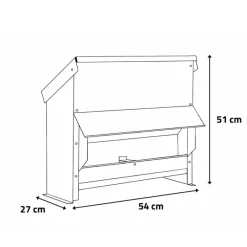 Mangeoire à trémie galvanisée 20Kg 54 x 27 x 51 cm* Discount