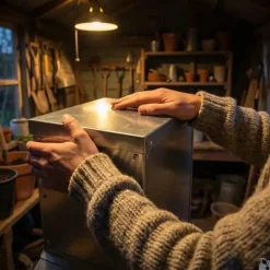 Mangeoire à trémie galvanisée 7 kg 17 x 18 x 39 cm* Online