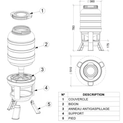 Mangeoire anti-gaspillage sur pieds 30 kg – Grande capacité*GAUN Best