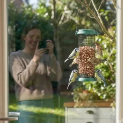 Mangeoire oiseaux métal Ø9x20cm distributeur graines jardin* New