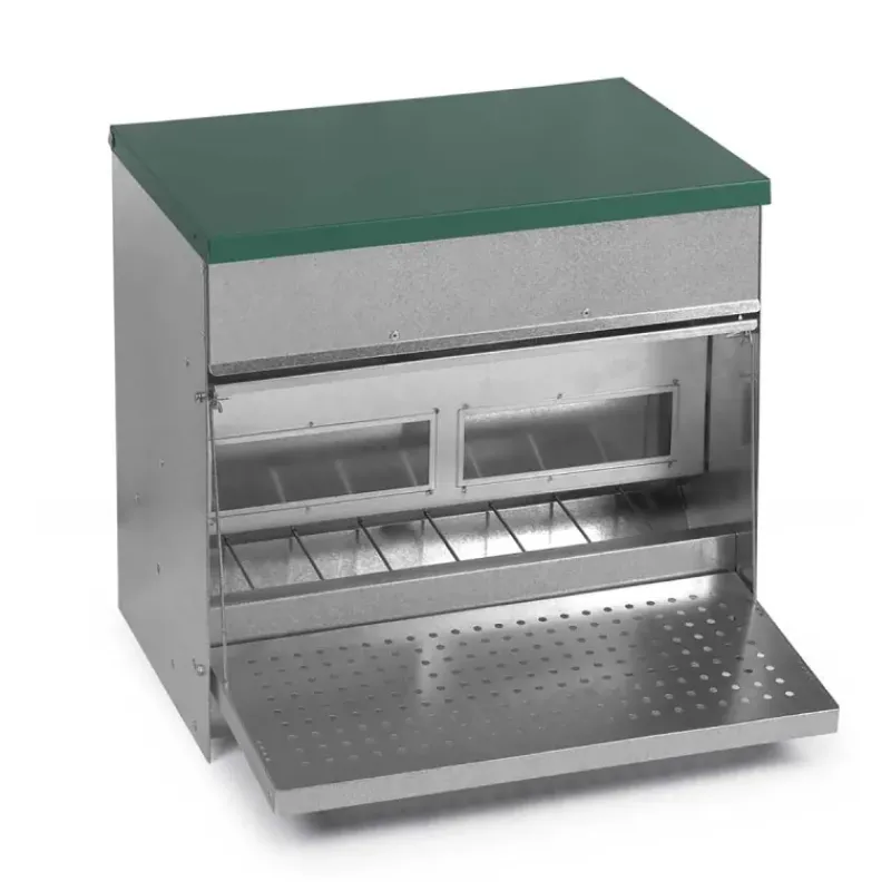 Mangeoire Trémie Anti-Nuisible Rooster 20kg - Acier Galvanisé pour Volailles*GAUN Discount