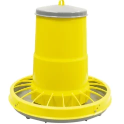 Mangeoire trémie cylindrique volailles plastique jaune 17kg*River Systems Clearance