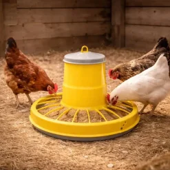 Mangeoire trémie cylindrique volailles plastique jaune 17kg*River Systems Clearance