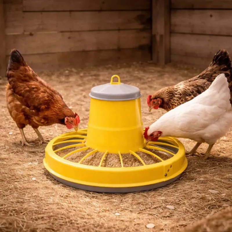 Mangeoire trémie plastique volaille cylindrique jaune 10 kg*River Systems New