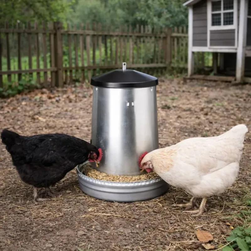 Mangeoire volaille à trémie métal galvanisé 5 kg* Discount