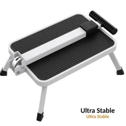 Marchepied sécurisé pliable avec barre d'appui - Hauteur 17 cm - Acier blanc*